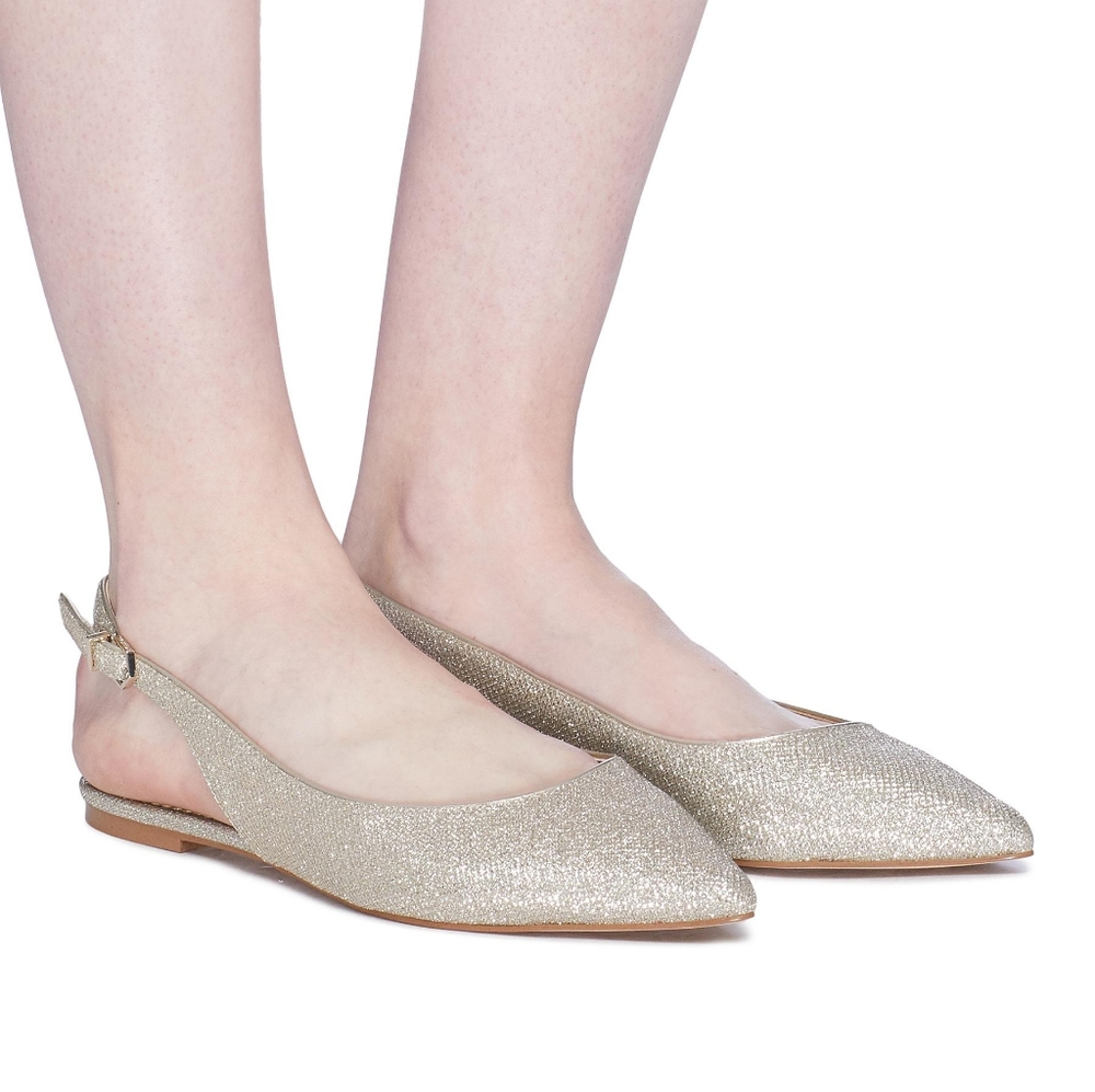 Sam Edelman RAYA METALLIC GLITTER SLINGBACK Flat